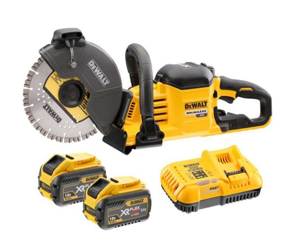 DEWALT DCS690X2-GB XR Flexvolt Cut Off Saw 230mm 2 x 9ah Li-ion Kit 54v