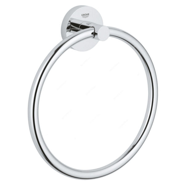 GROHE Wall-Mounted Towel Ring, 40365001, Starlight Chrome Finish