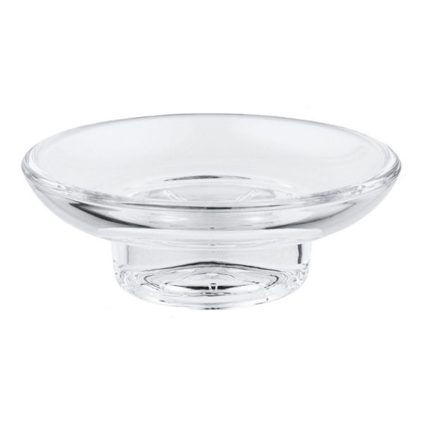 GROHE Essentials Wall-Mounted Glass Soap Dish, 40368001, Starlight Chrome Finish